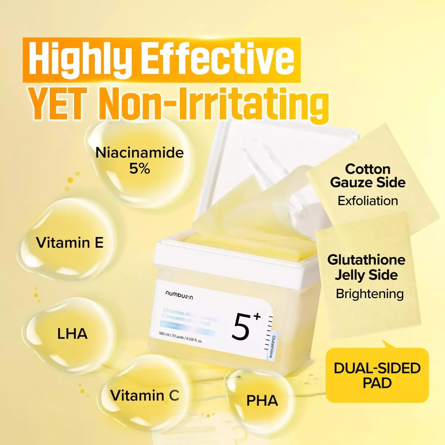 Numbuzin No.5 Vitamin -Niacinamide Concentrated Pad -180ml - Image 2