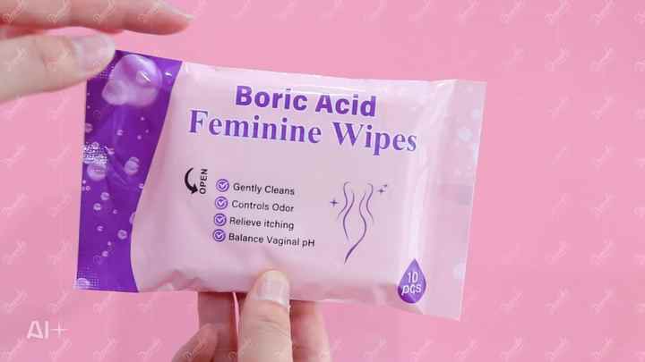 boric acid feminine wipes - 10pcs - Image 2