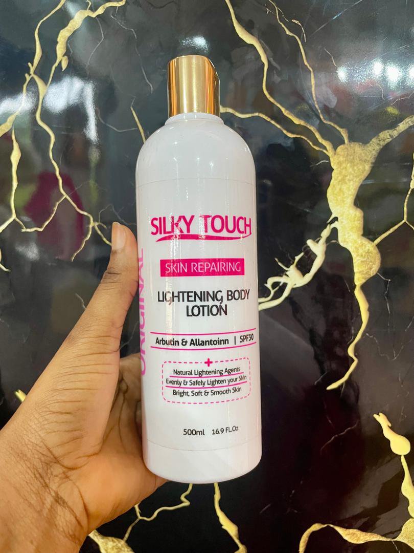 silky touch skin repairing lightening body lotion - 500ml