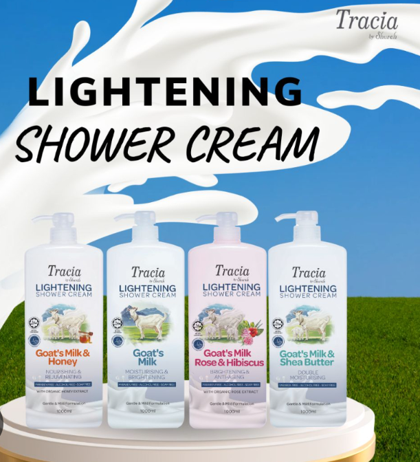 tracia lightening Goat milk and honey shower cream - 1000ml