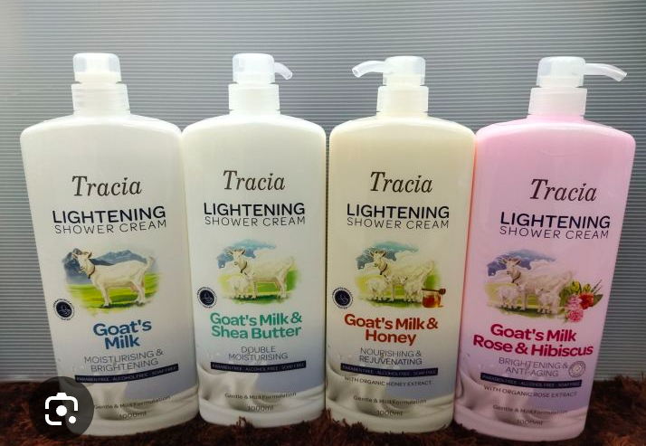 tracia lightening Goat milk and honey shower cream - 1000ml - Image 2