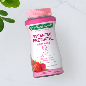 nature's bounty essential prenatal gummies - 50 mixed berry flavored  gummies