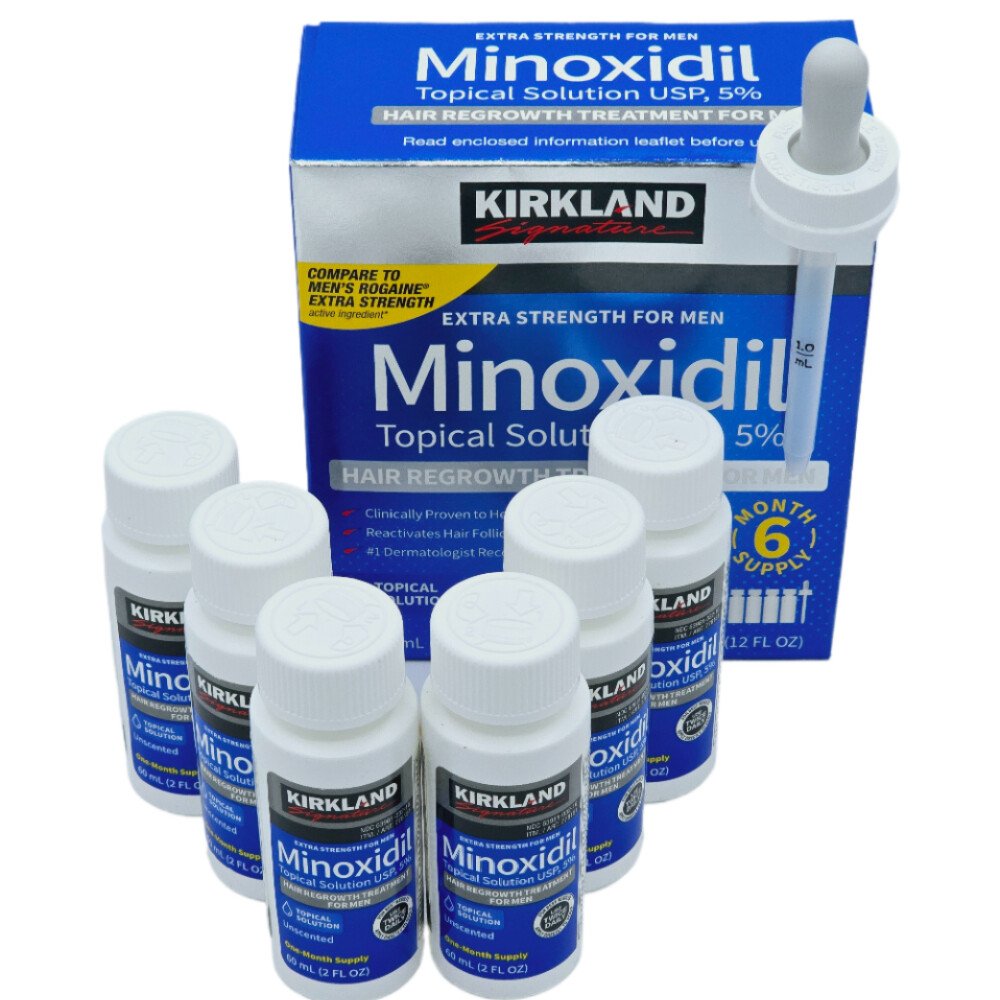 Kirkland signature extra strength for men Minoxidil topical solution 5% - 2floz/6 bottles